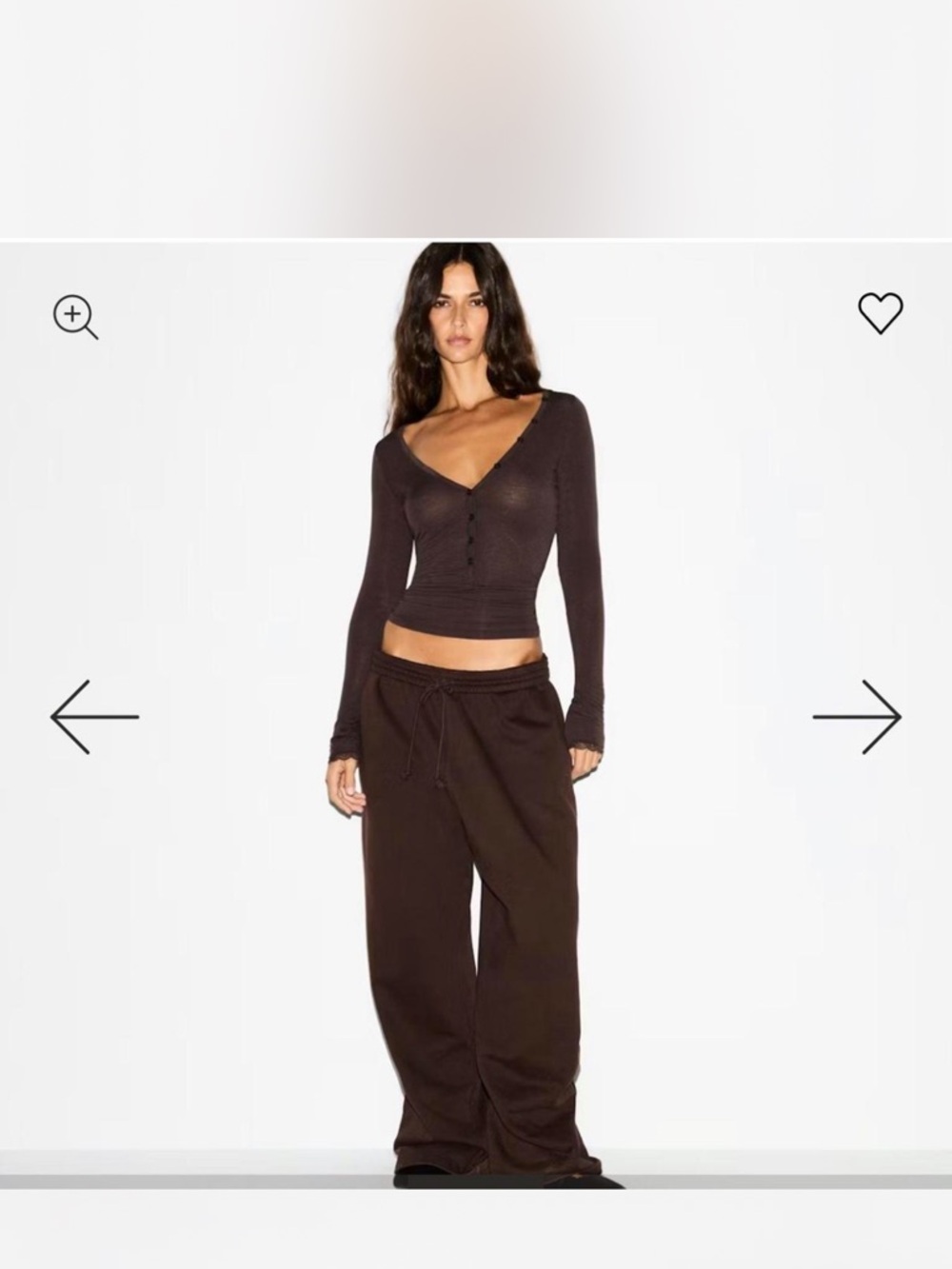 SKIMS Wide-Leg Drawstring Pants in Dark Brown
